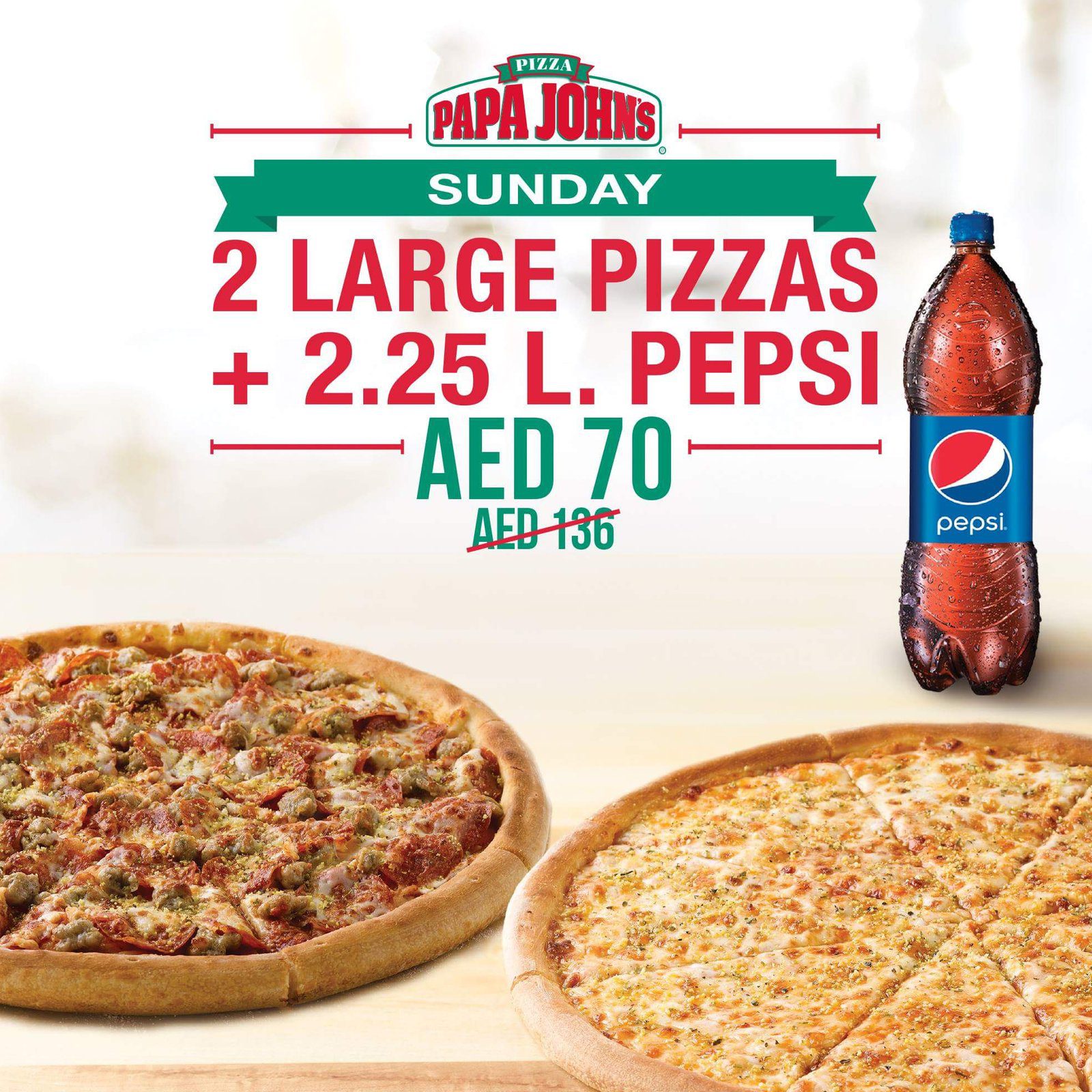 Delicious Sunday Offer of Papa John’s Pizza