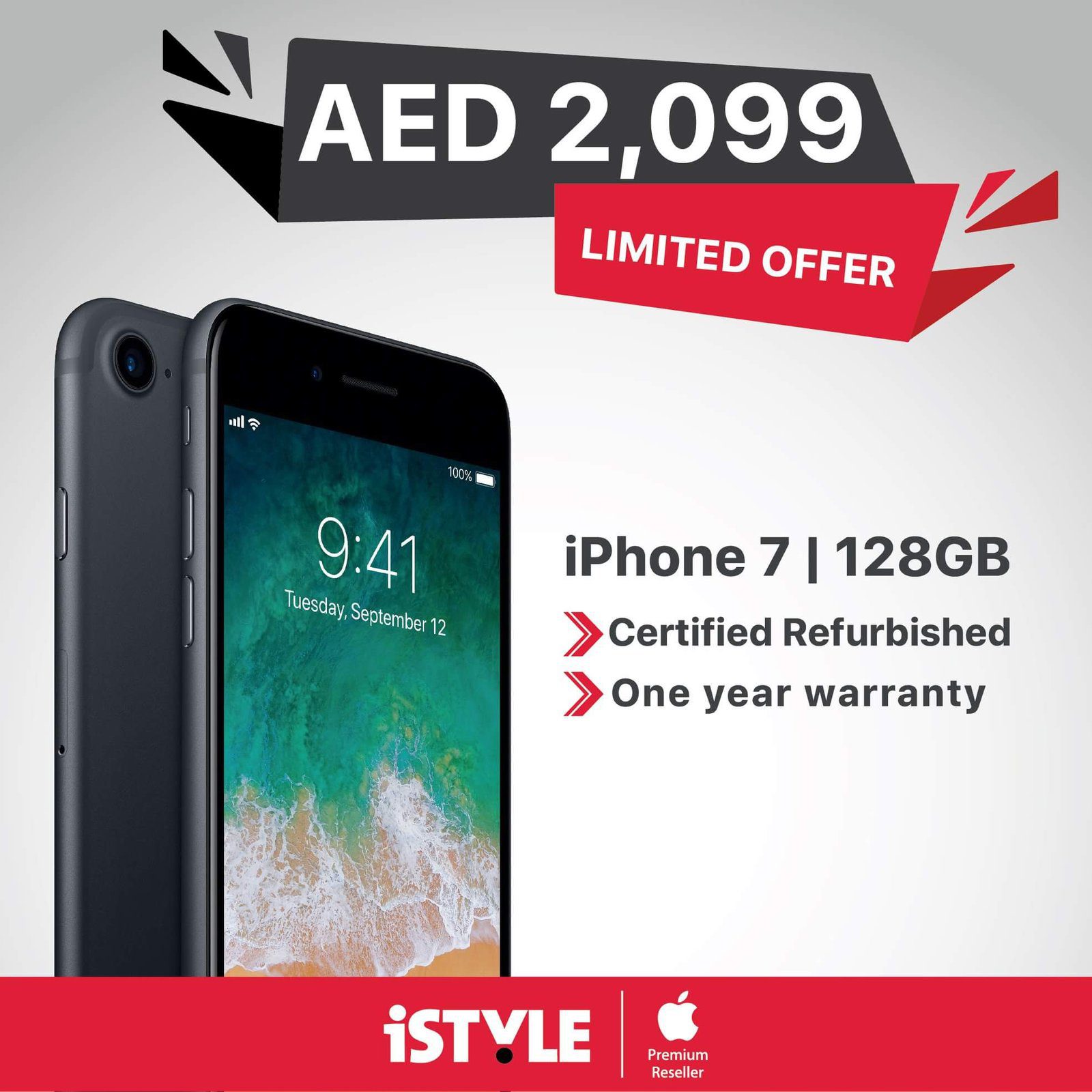 iPhone 7 128GB now AED 2,099 incl. VAT  #istyle