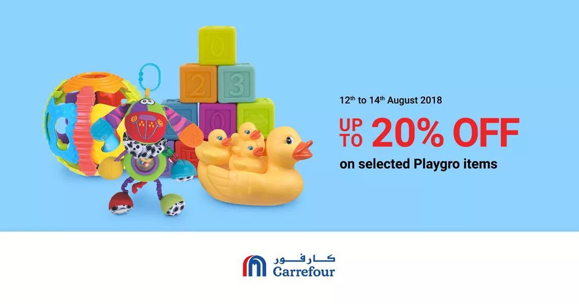 FB IMG 1534105897521 A toy for every age! Selection of Playgro items enjoy up to 20% OFF! Carrefour