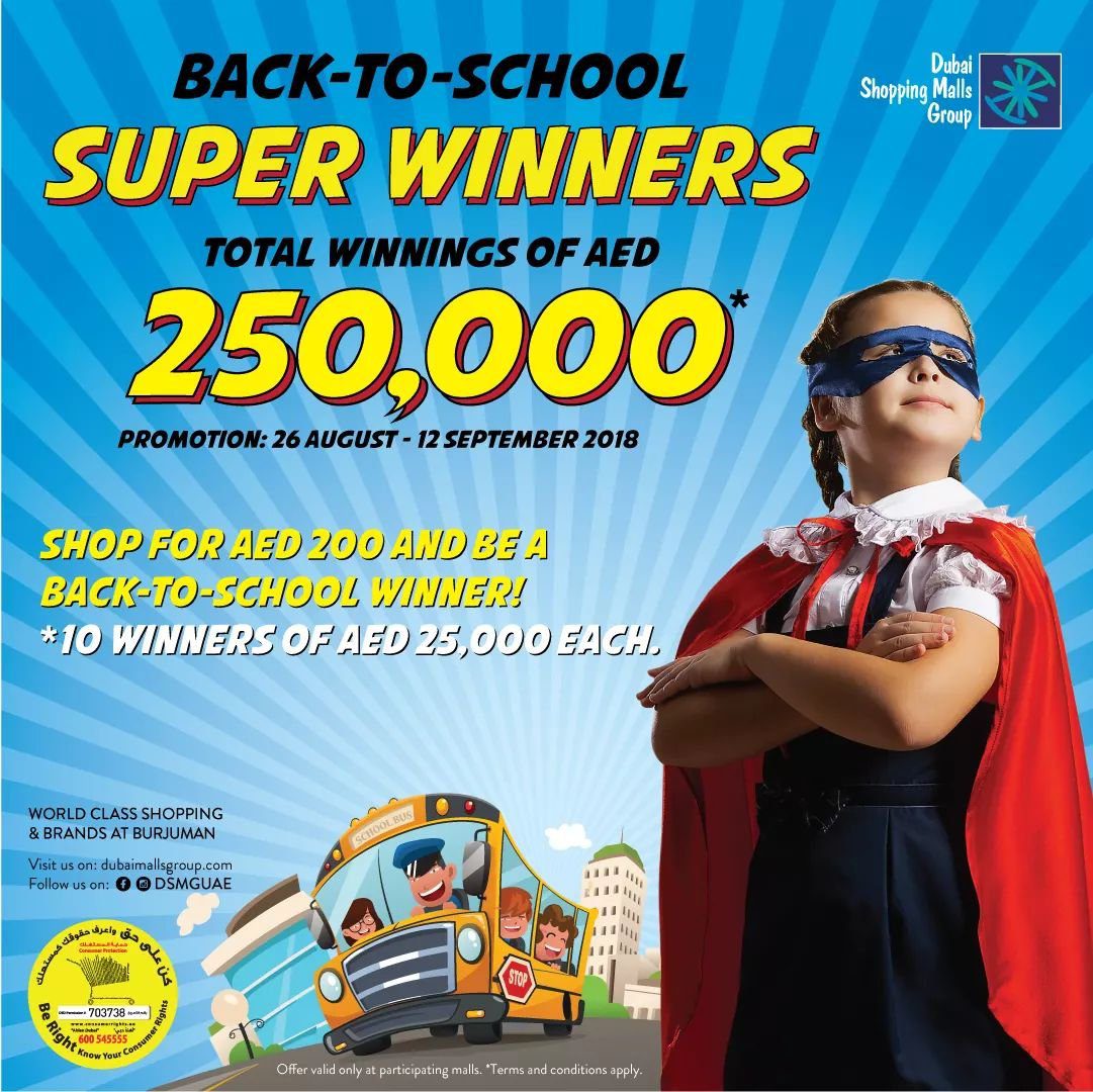 Be a back-to-school winner at Malls in Dubai