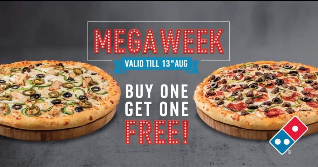 Buy 1 Get 1 FREE on Any Medium or Large Pizza! Domino’s Pizza