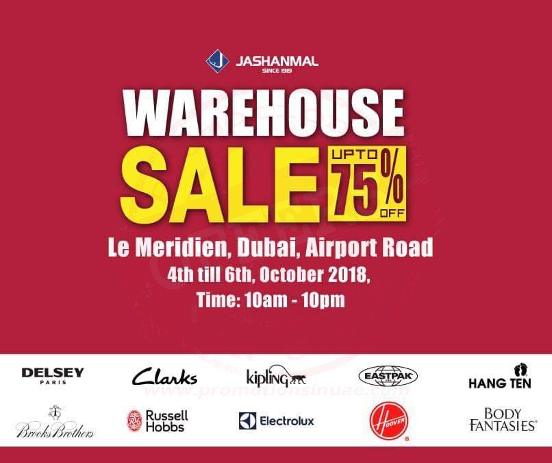 Jashanmal Warehouse Sale is back!   Location: Le Meridien, Airport Road, Dubai.