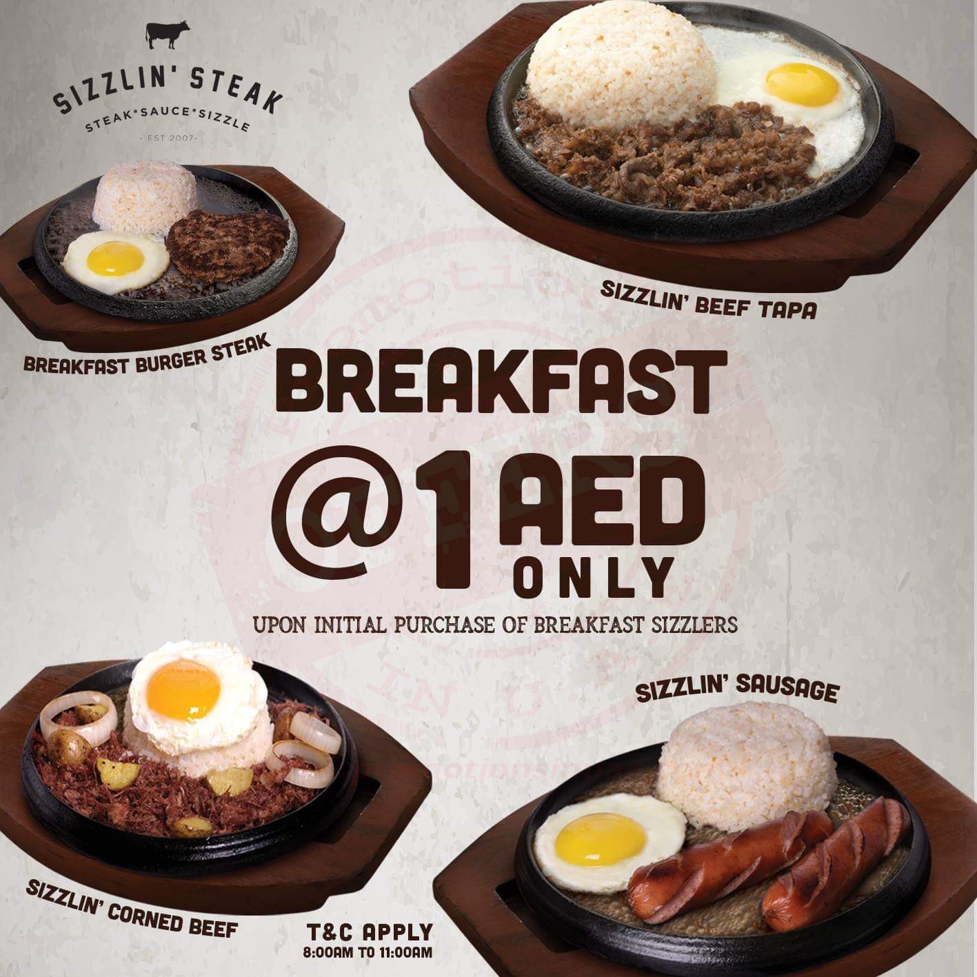 Begin your day with a scrumptious breakfast meal for 1 AED only from Teriyaki Boy & Sizzlin’ Steak UAE at #BurJuman