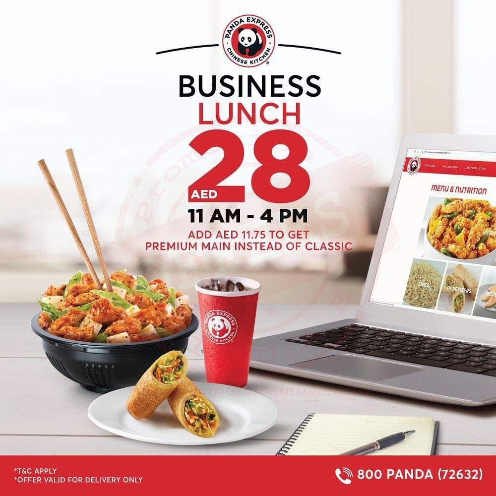 In a hurry for lunch time?  Panda Express introduce:  Business Lunch for 28AED ?