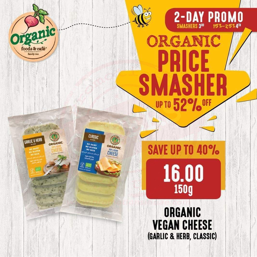 FB IMG 1541230870958 Organic Food & Cafe have a 2 day promo, vegan cheese options up to 40% off.