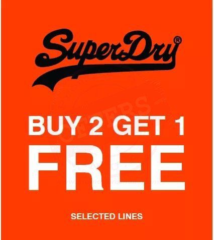 Celebrate Diwali with SuperDry – enjoy Buy 2 Get 1 FREE selected items, starting today. Visit SuperDry stores! Hurry Up!!l