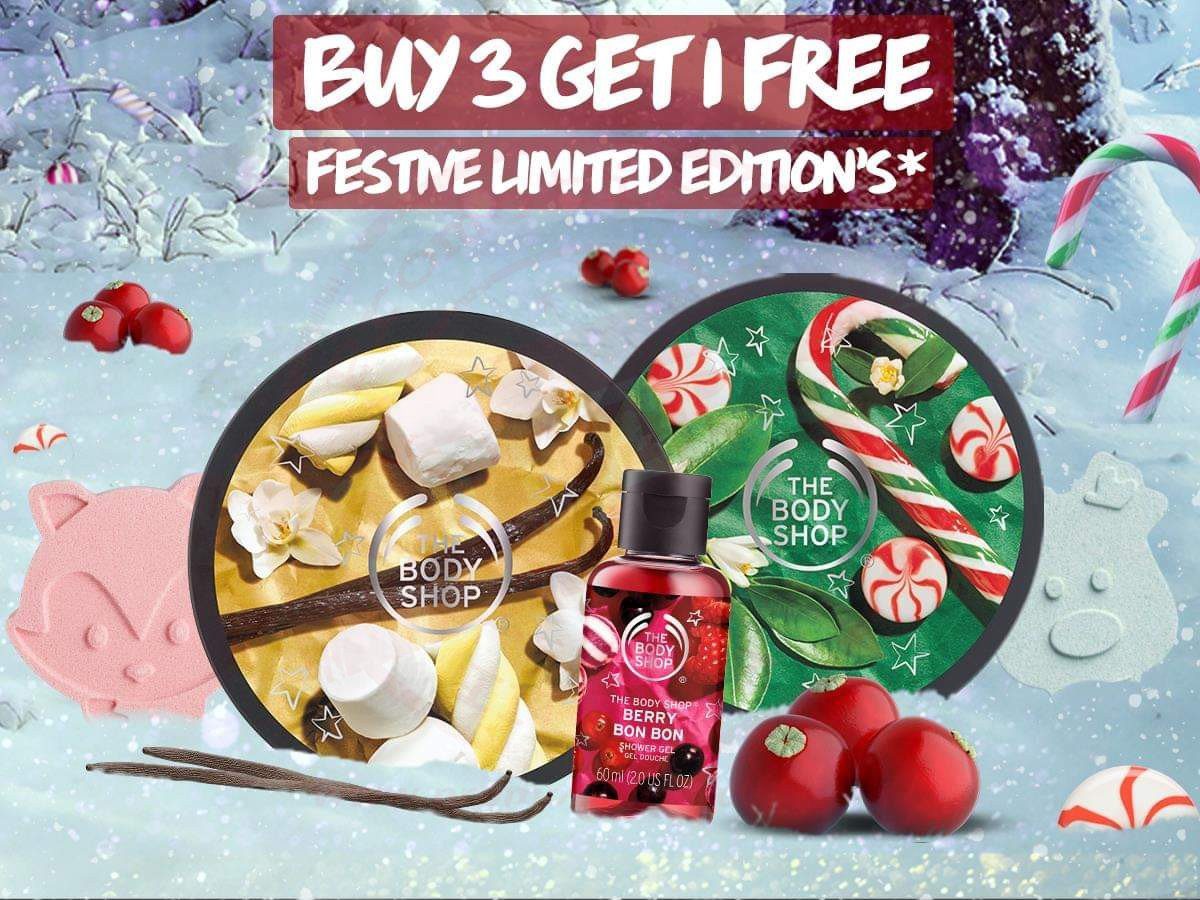 Sweet treats,  Buy 3 Get 1 Free at  The Body Shop UAE