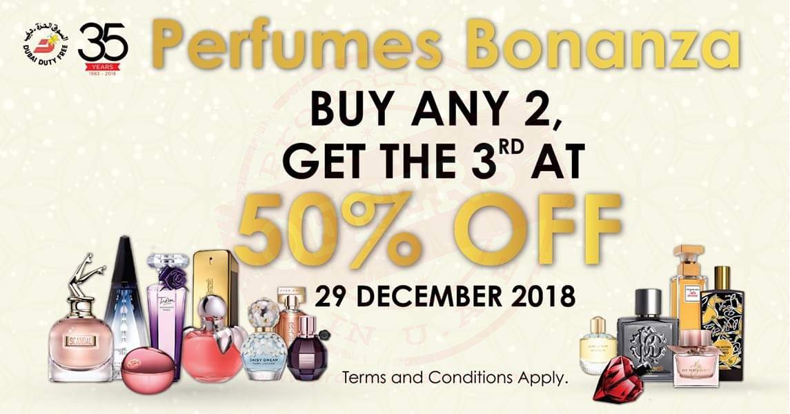 50% Off on every 3rd bottle of perfume at Dubai Duty Free!