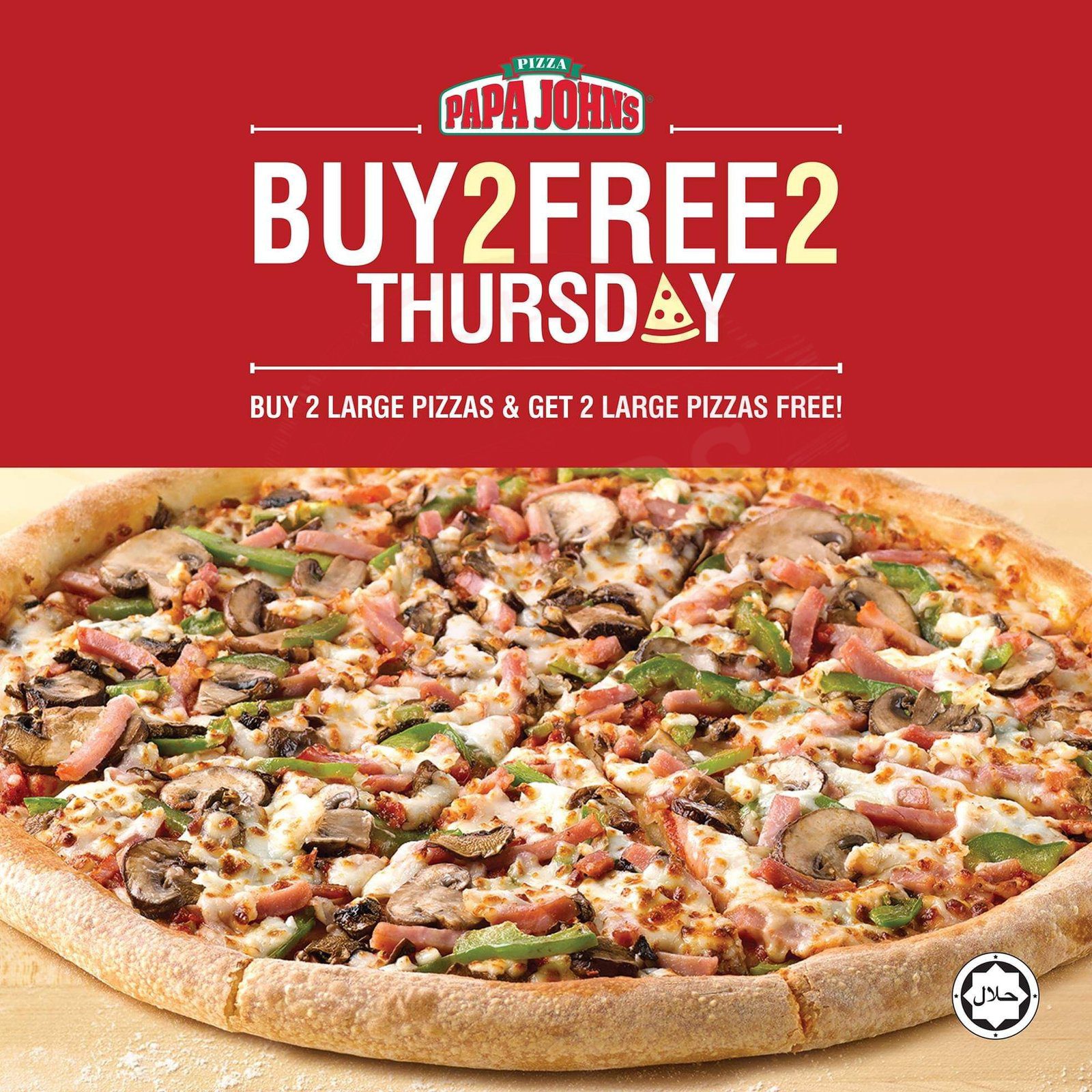 PapaJohnsUAE, Buy 2 get 2 free