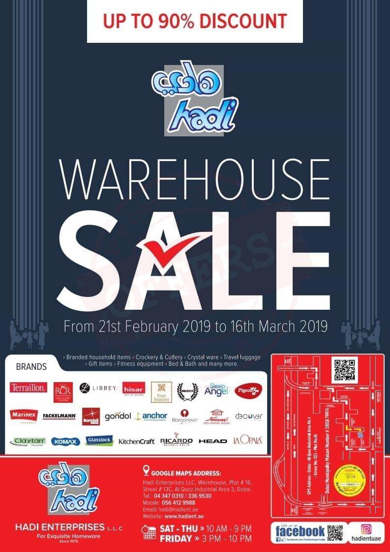 Hadi Warehouse Sale is back  with upto 90% off