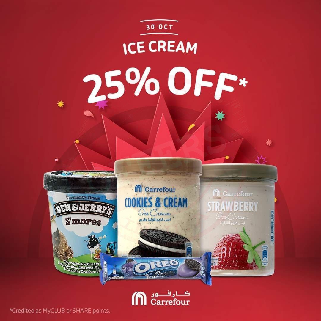 FB IMG 1572415897671 Enjoy 25% OFF on all ice cream at Carrefour
