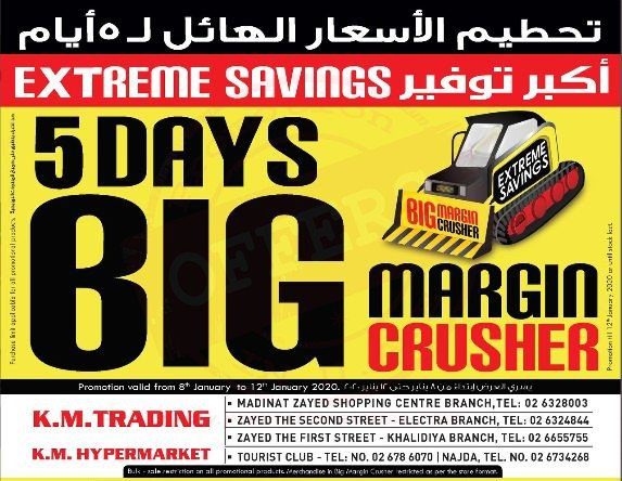 K.M.Trading BIG MARGIN CRUSHER OFFER Abu Dhabi