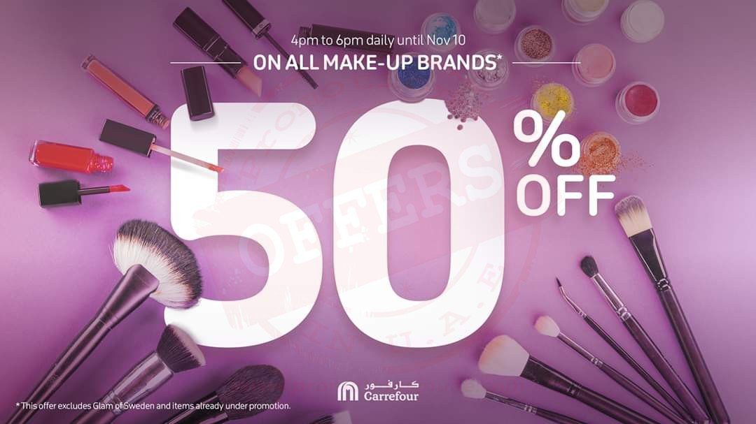 50% OFF on all make-up brands! At Carrefour