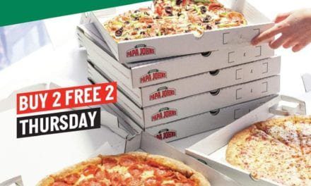 Thursday special offer Buy 2 and Get 2 pizza FREE!<br>PapaJohnsUAE