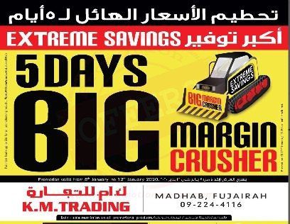 K.M.TRADING BIG MARGIN CRUSHER Madhab Fujairah Offer