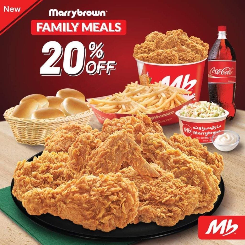 FB IMG 1585474992789 20% Off on Marrybrown Family Meals.