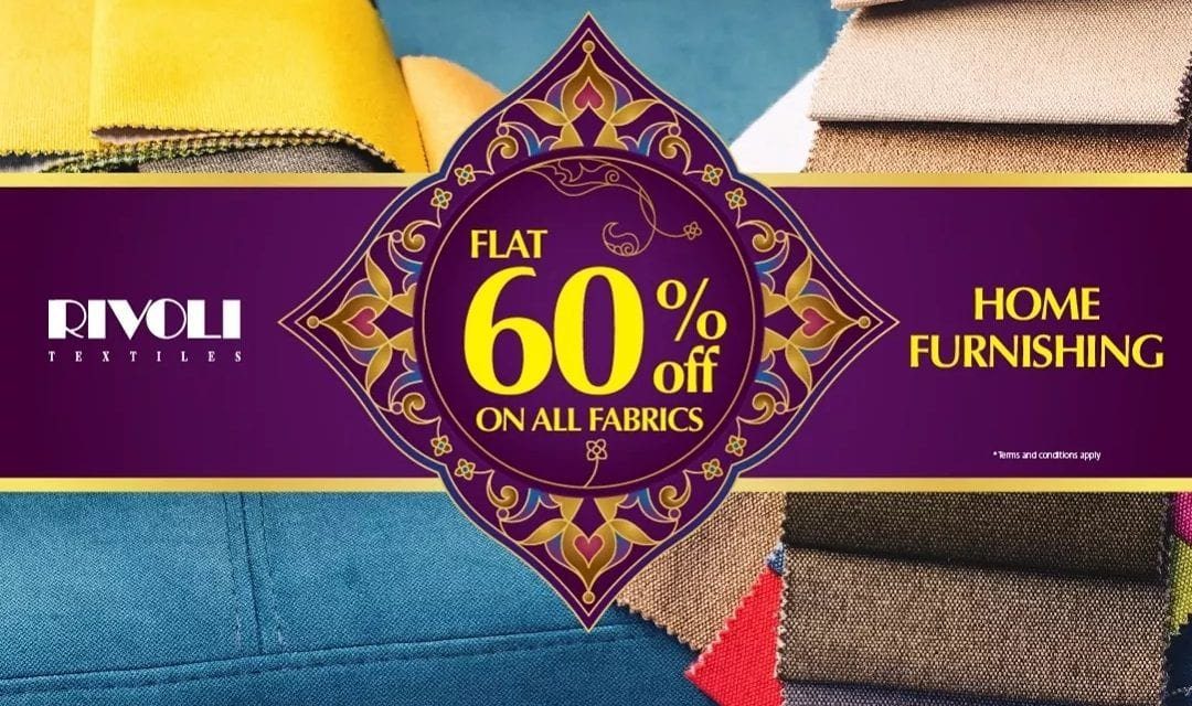 Flat 60% off on home furnishing textiles. RivoliTextiles