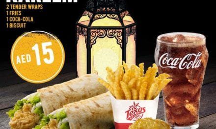 Texas chicken Tender Wraps value meal, only AED 15.