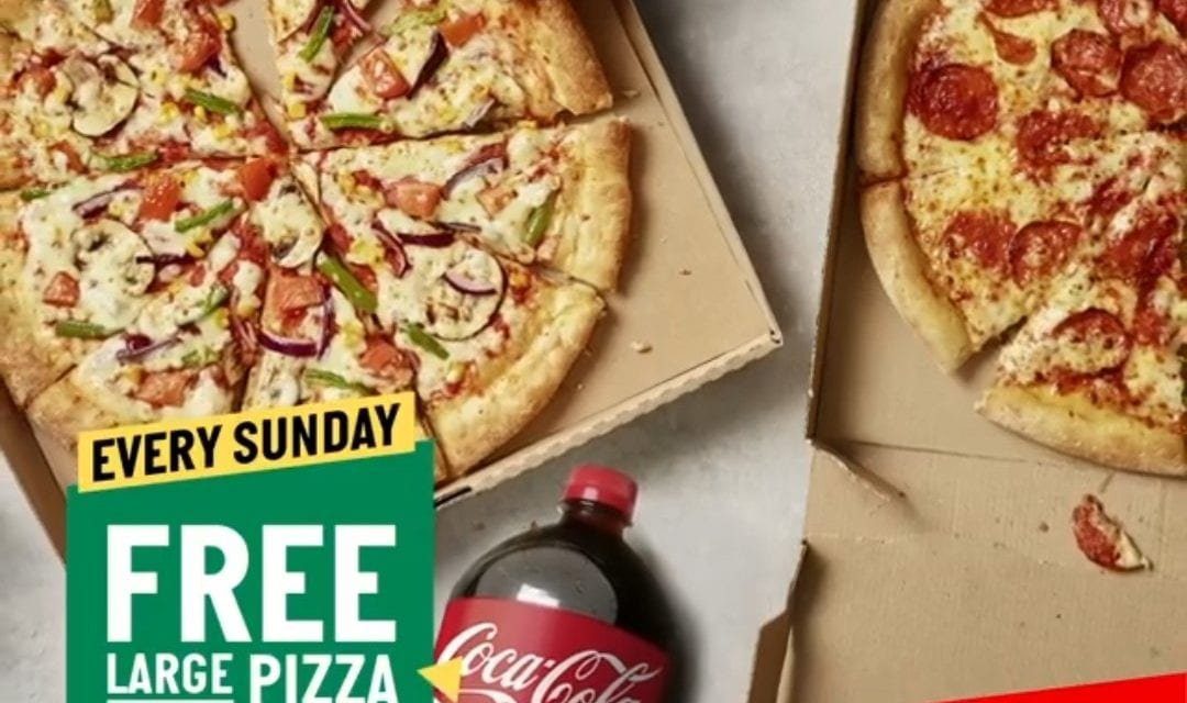 Sundays, special one! FREE pizza- Papa John’s Pizza