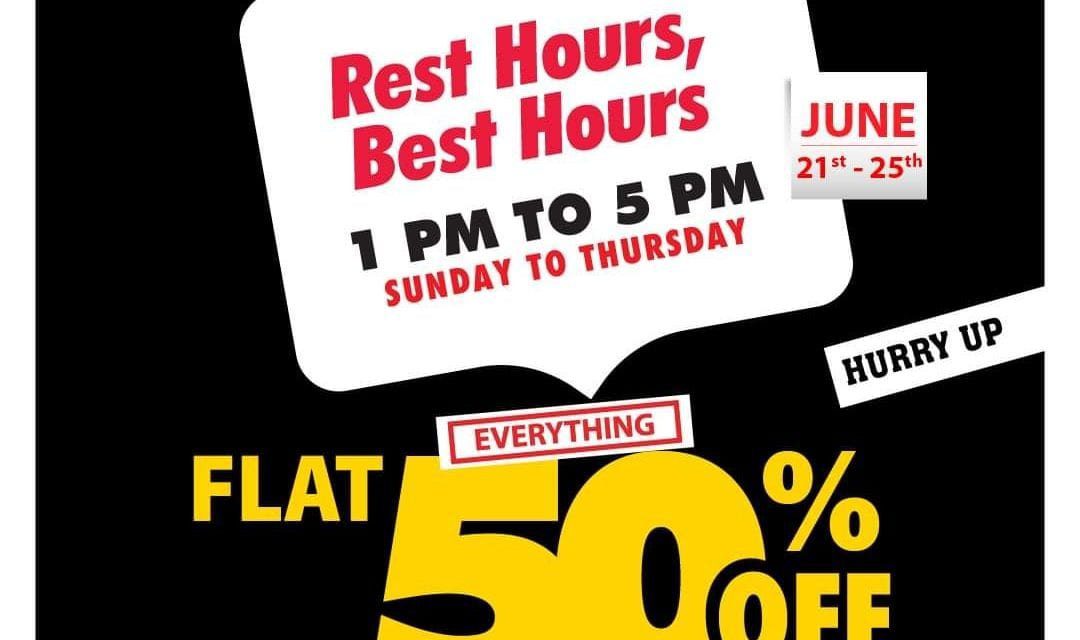 Rest Hours, Best Hours Offer at Shoes4us, avail 50% OFF