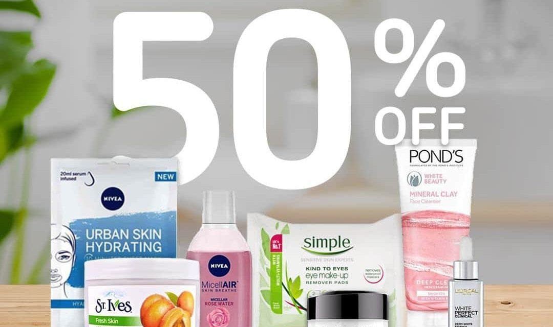 Enjoy 50% off across all skincare products* at Carrefour