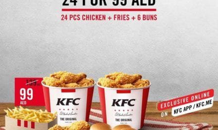 24 pcs bucket, family fries, and 6 buns for 99 AED only! Order now at KFC