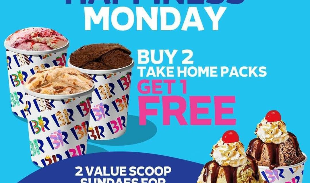 Enjoy a FREE Take Home Pack for only 20 AED. Baskin Robbins