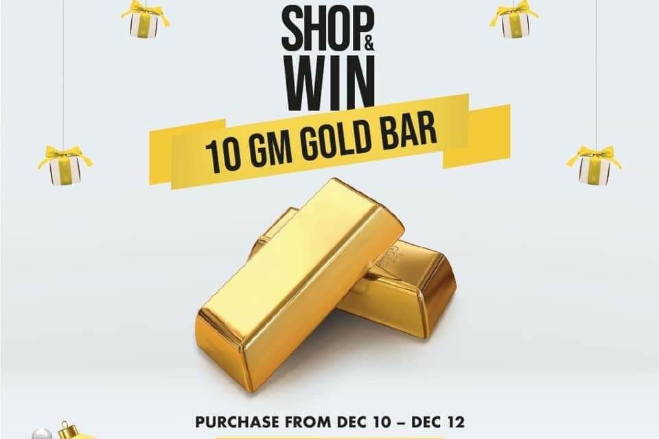 Spend 150 AED at Brands For Less store for a chance to win a 10 gm gold bar