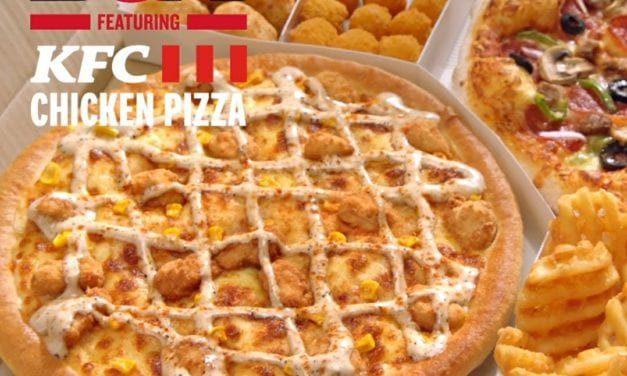 BIG BOX meal with Pizza Hut’s new KFC CHICKEN PIZZA, 2 pizzas and 3 sides for just AED 69