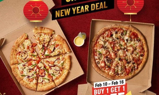 Papa John’s deal. Buy one pizza and you will get the second one for FREE. Chinese New Year