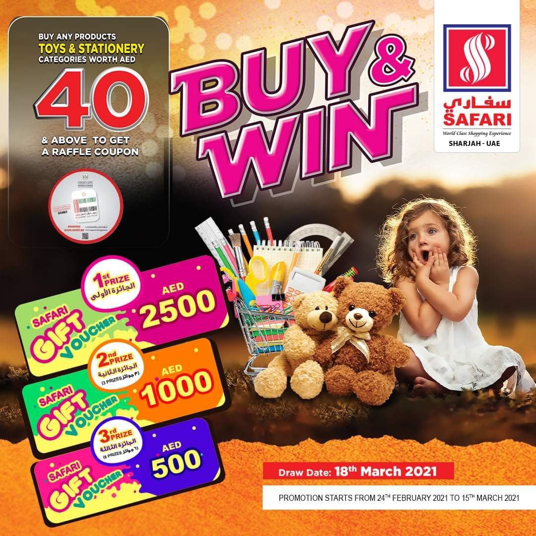 fb img 16141707604005106869067992627828 Purchase & win Safari Shopping Voucher!! Spend on stationery or toys & get raffle coupon.