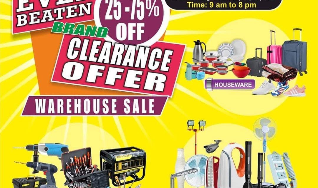 The Biggest Warehouse Sale is Back in Dubai 25-75% Discount.