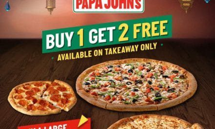 A tasty offer for Iftar this year. Buy 1 get 2 FREE PIZZA at Papa John’s