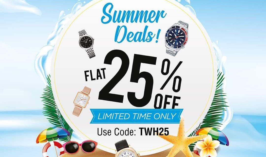 Summer Deals are here! Flat discounts. Visit watches.ae