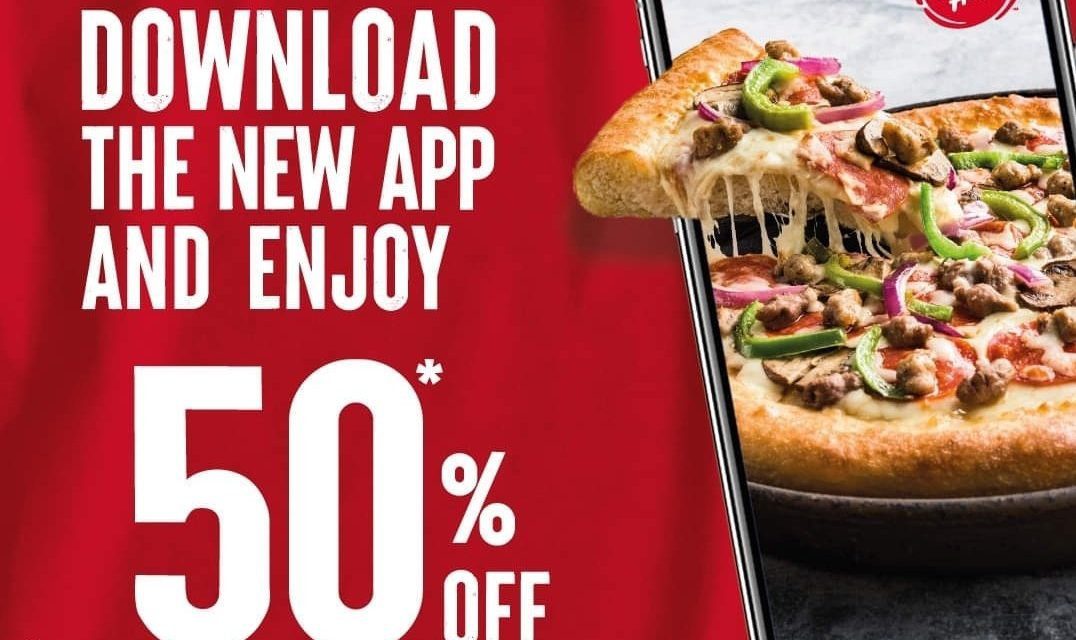 DOWNLOAD N’ Unlock 50% discount on the new Pizza Hut app.