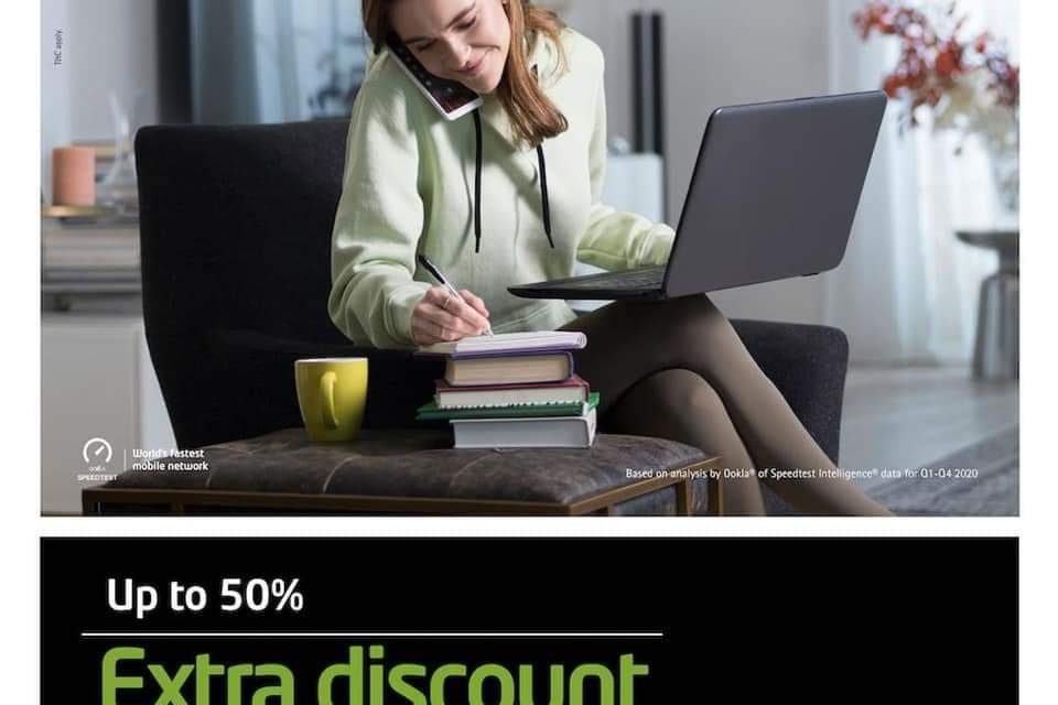 With up to 50% extra discount. Etisalat megasale.