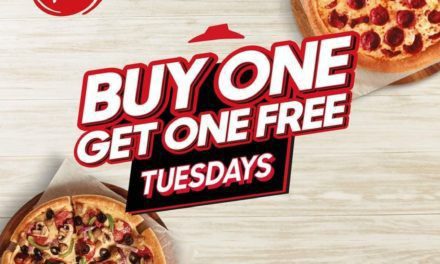 Get that HUT feeling every Tuesday! Buy any pizza, and get the other one FREE!