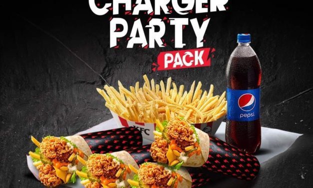 Get the Charger Party Pack at KFC.me /KFC app Just at AED 59 only!