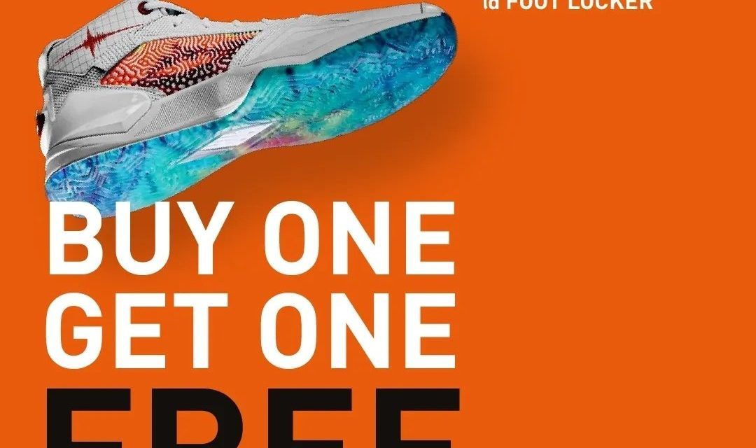 Buy 1 Get 1 free on selected styles!  Shop your favorites from Foot Locker!