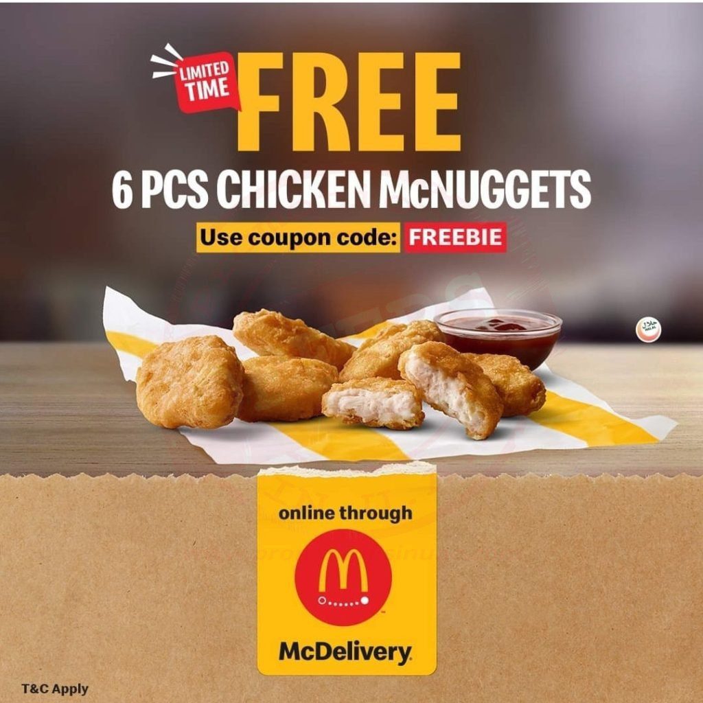 screenshot 20211206 151747 facebook4338771449854990949 Get 6pcs Chicken McNuggets for free with the coupon code FREEBIE. Order online now through McDelivery