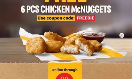 Get 6pcs Chicken McNuggets for free with the coupon code FREEBIE. Order online now through McDelivery