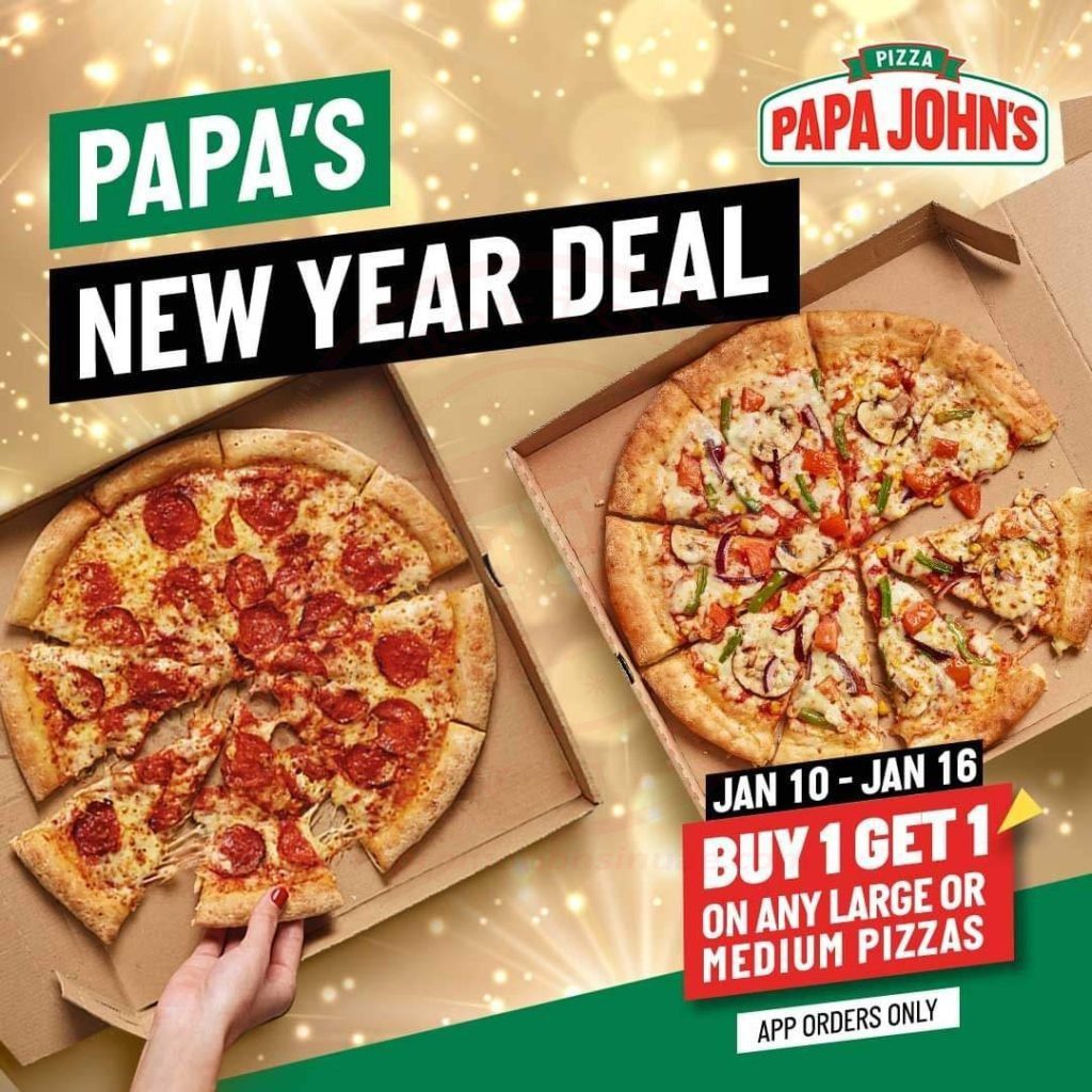 fb img 16418130350235501040702755424218 Enjoy a FREE large pizza when you buy another one at Papa John’s Pizza.