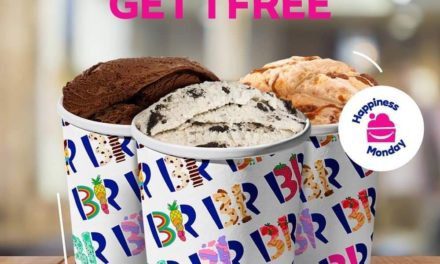 Get 1 FREE Take Home pack with every 2 purchased and also save on 2 medium scoops. Happy Monday at Baskin Robbins