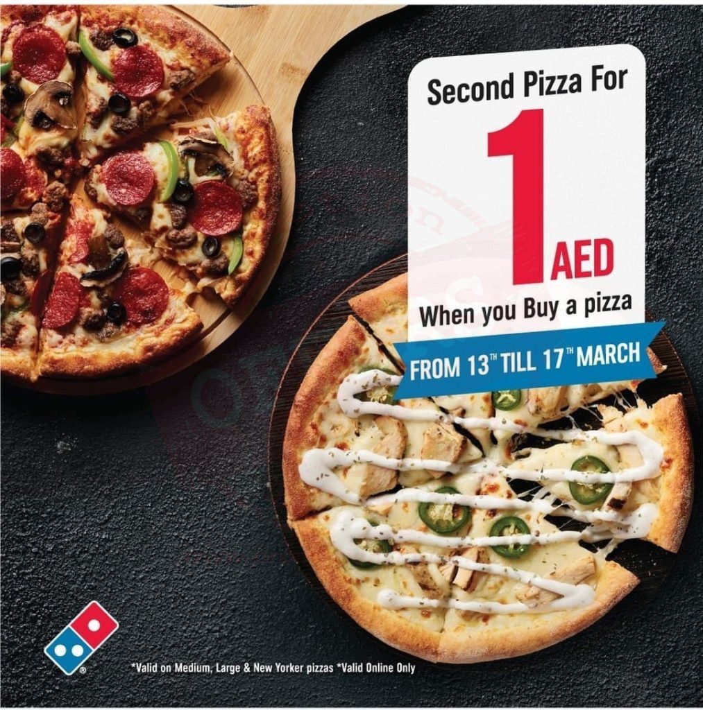 screenshot 20220313 134534 facebook5381704684623515714 Pizza @ 1 AED Only. Domino's Pizza Mega Offer!