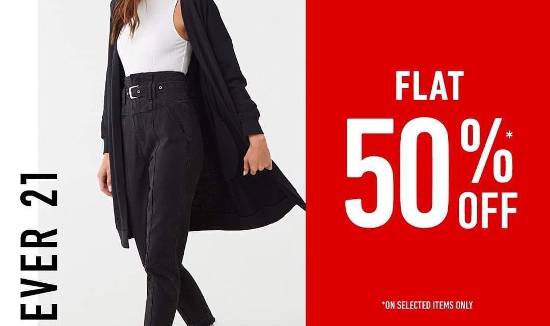 Get 50% off on your favorite Forever21 outfits + FREE delivery.