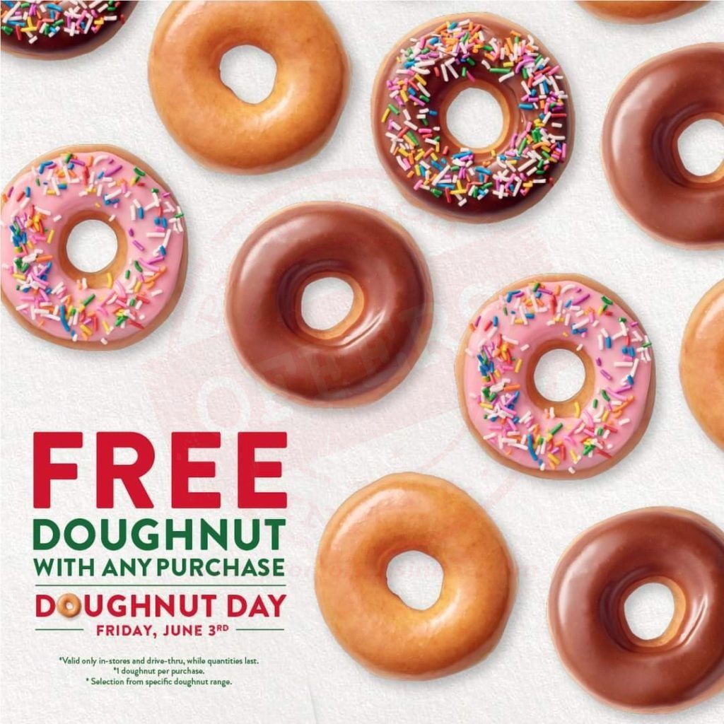 fb img 16542622754867736529178568291546 Get a free doughnut with every purchase in store from KrispyKreme