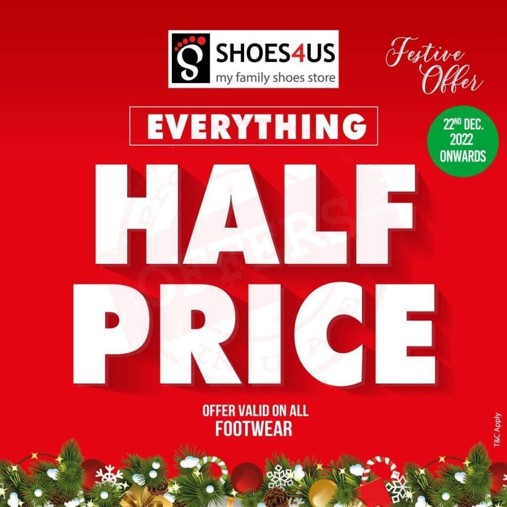 fb img 1671719441288381330573684148741 HALF PRICE on EVERYTHING! visit your nearest shoes4us store.