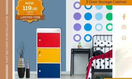 Colorful 3 door Storage Offer- Home Style