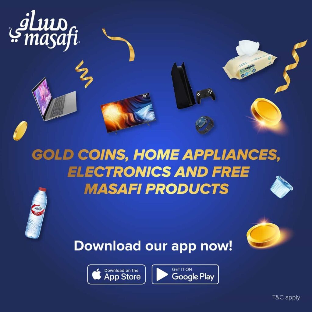 Masafi Scan and WIN Gold Coins, Home Appliances, Electronics & Free Masafi Products. Download APP Now!