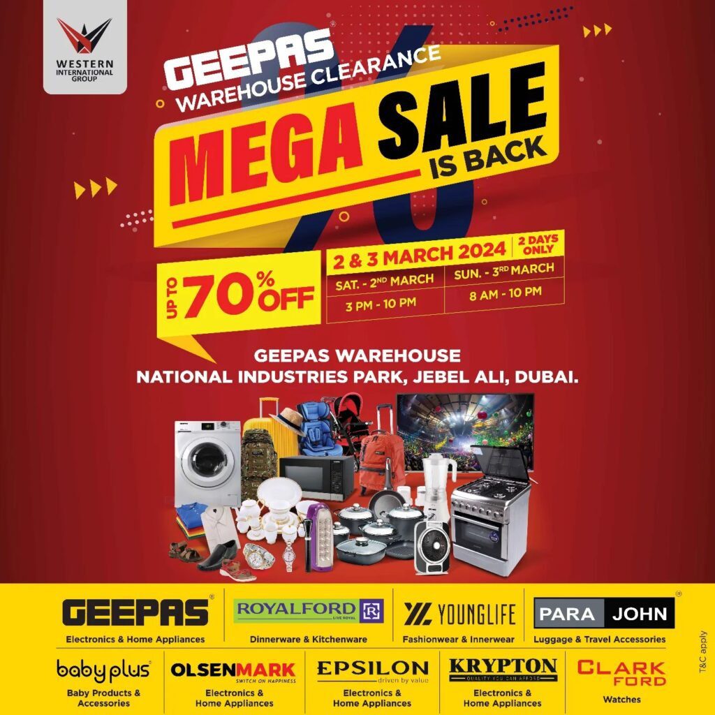 Geepas Warehouse Clearance Mega Sale
